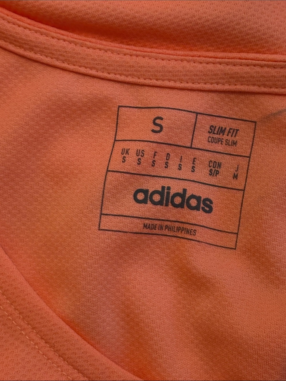 Adidas Aeroready Tank Top Racerback Reflective Peach Orange S Slim Fit NWT - Picture 4 of 7